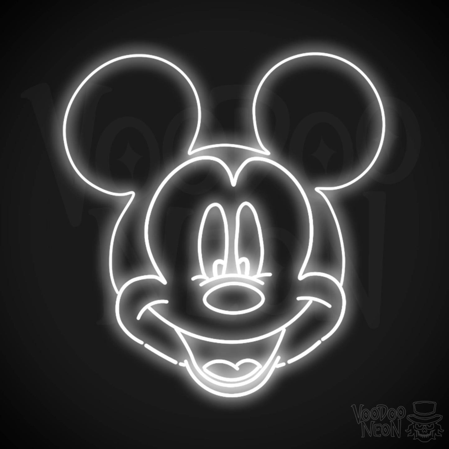 Mickey Mouse Neon Sign - Neon Mickey Mouse Wall Art - LED Sign - Color White