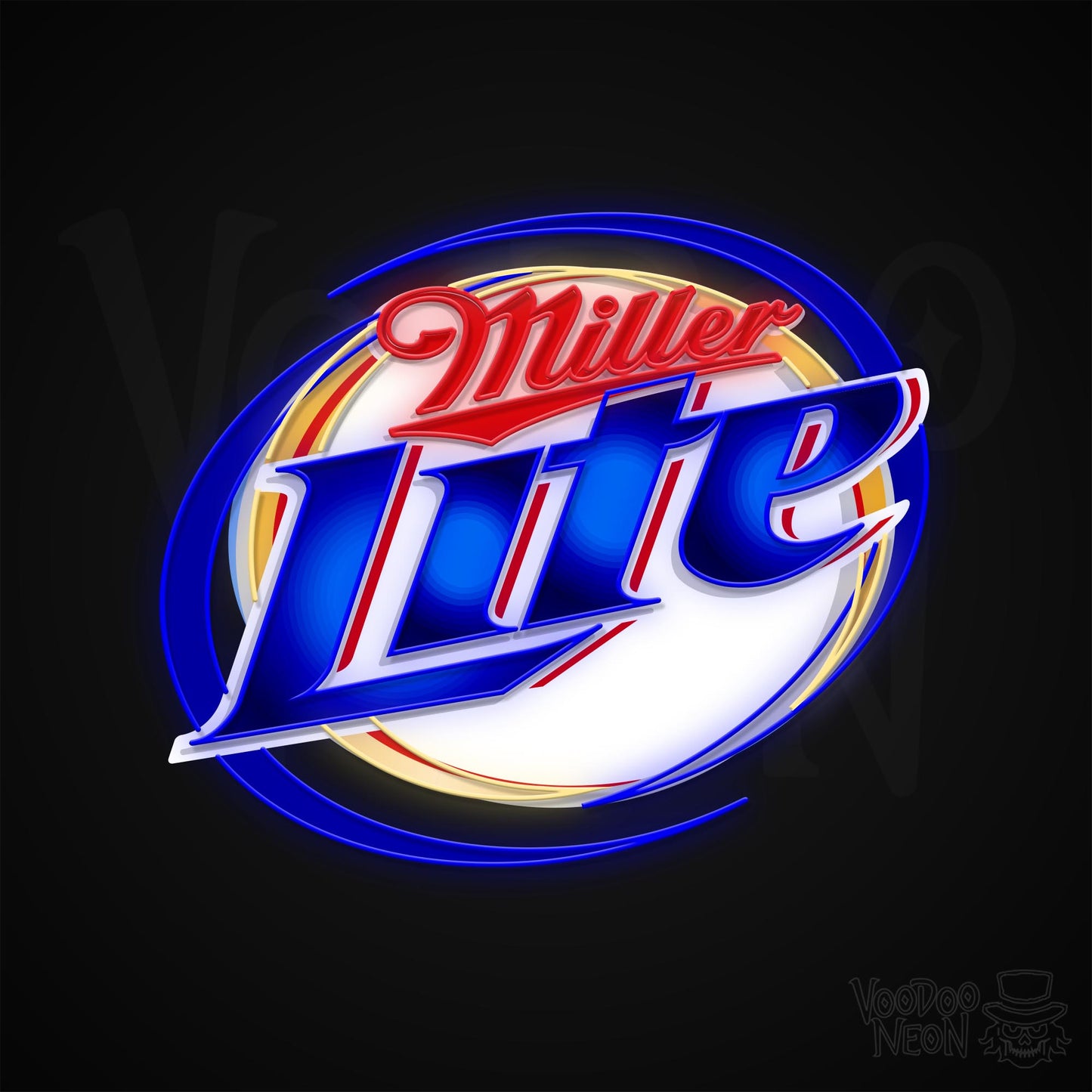 Miller Lite Neon Sign - Multi-Color - Blackwall