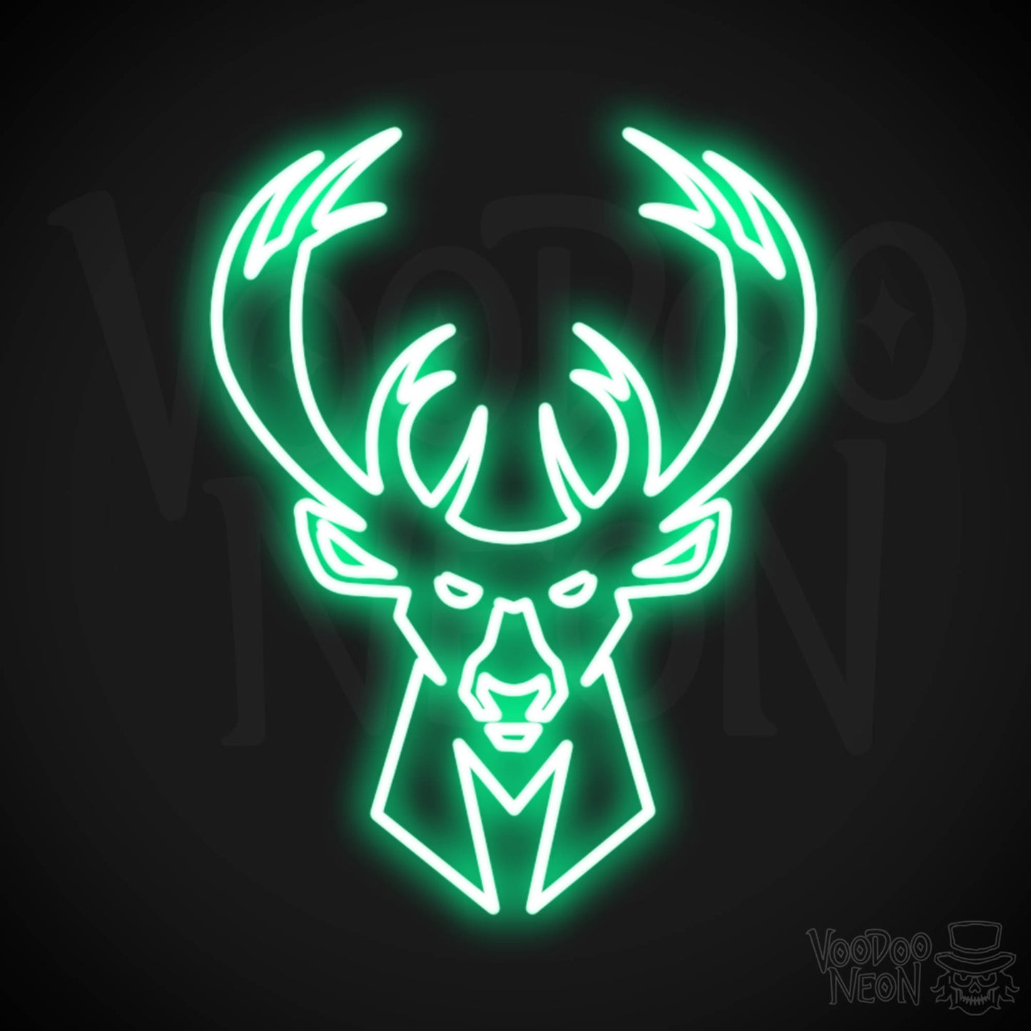 Milwaukee Bucks Neon Sign - Milwaukee Bucks Sign - Neon Bucks Wall Art - Color Green