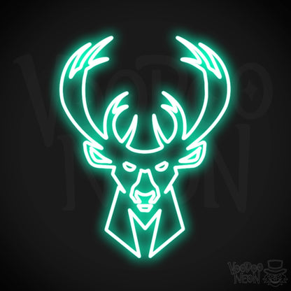Milwaukee Bucks Neon Sign - Milwaukee Bucks Sign - Neon Bucks Wall Art - Color Light Green