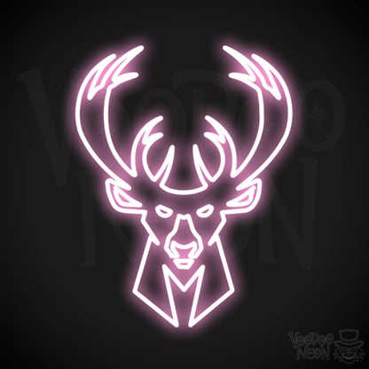 Milwaukee Bucks Neon Sign - Milwaukee Bucks Sign - Neon Bucks Wall Art - Color Light Pink