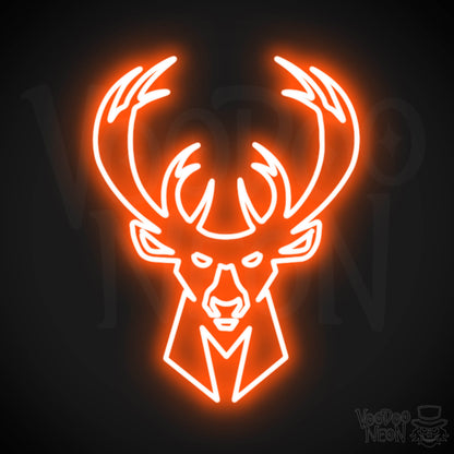 Milwaukee Bucks Neon Sign - Milwaukee Bucks Sign - Neon Bucks Wall Art - Color Orange