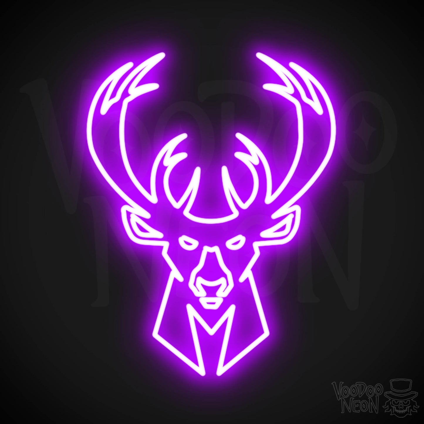 Milwaukee Bucks Neon Sign - Milwaukee Bucks Sign - Neon Bucks Wall Art - Color Purple