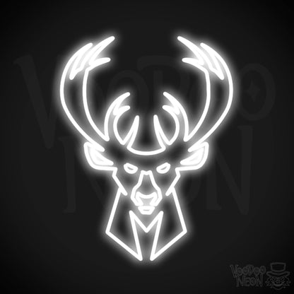 Milwaukee Bucks Neon Sign - Milwaukee Bucks Sign - Neon Bucks Wall Art - Color White
