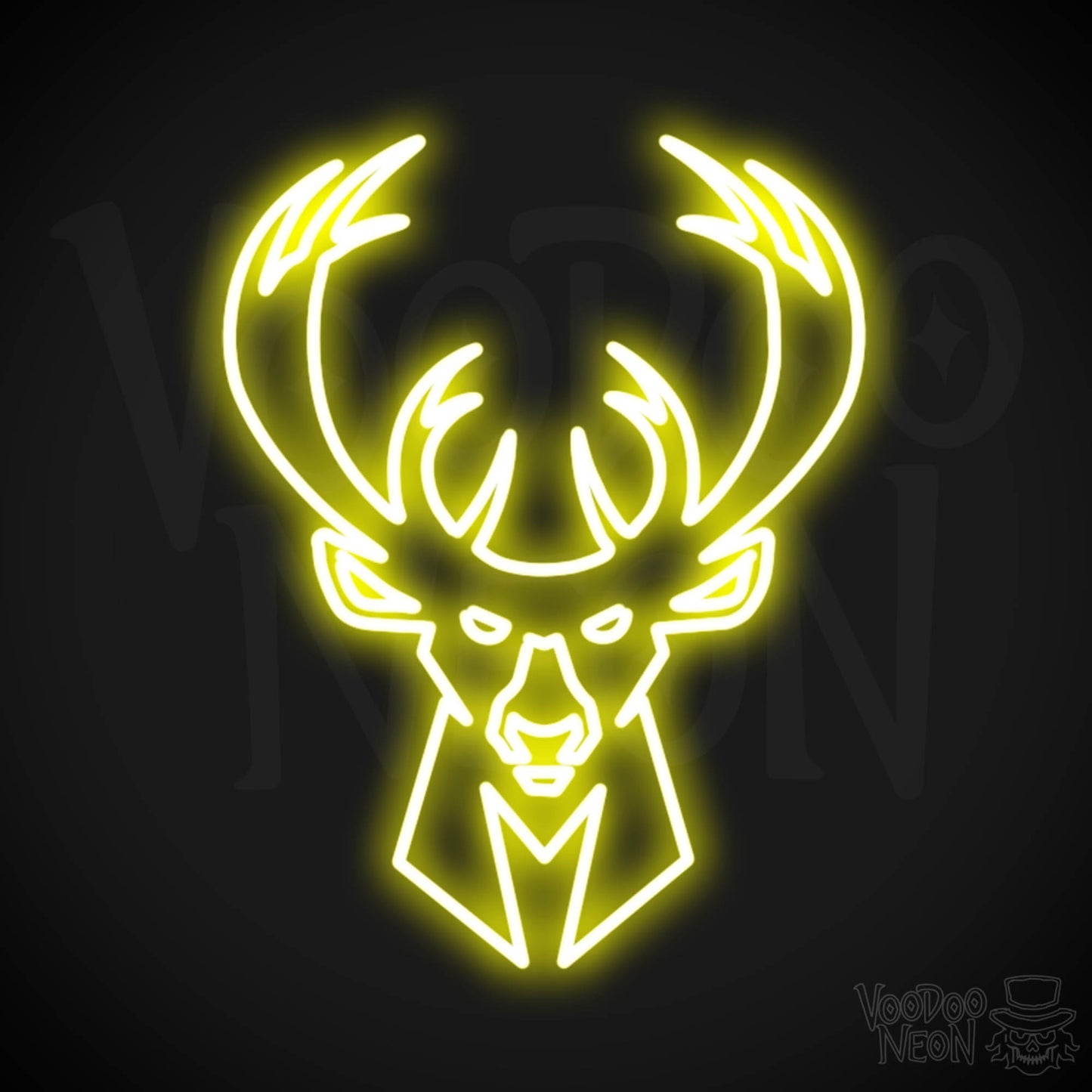 Milwaukee Bucks Neon Sign - Milwaukee Bucks Sign - Neon Bucks Wall Art - Color Yellow