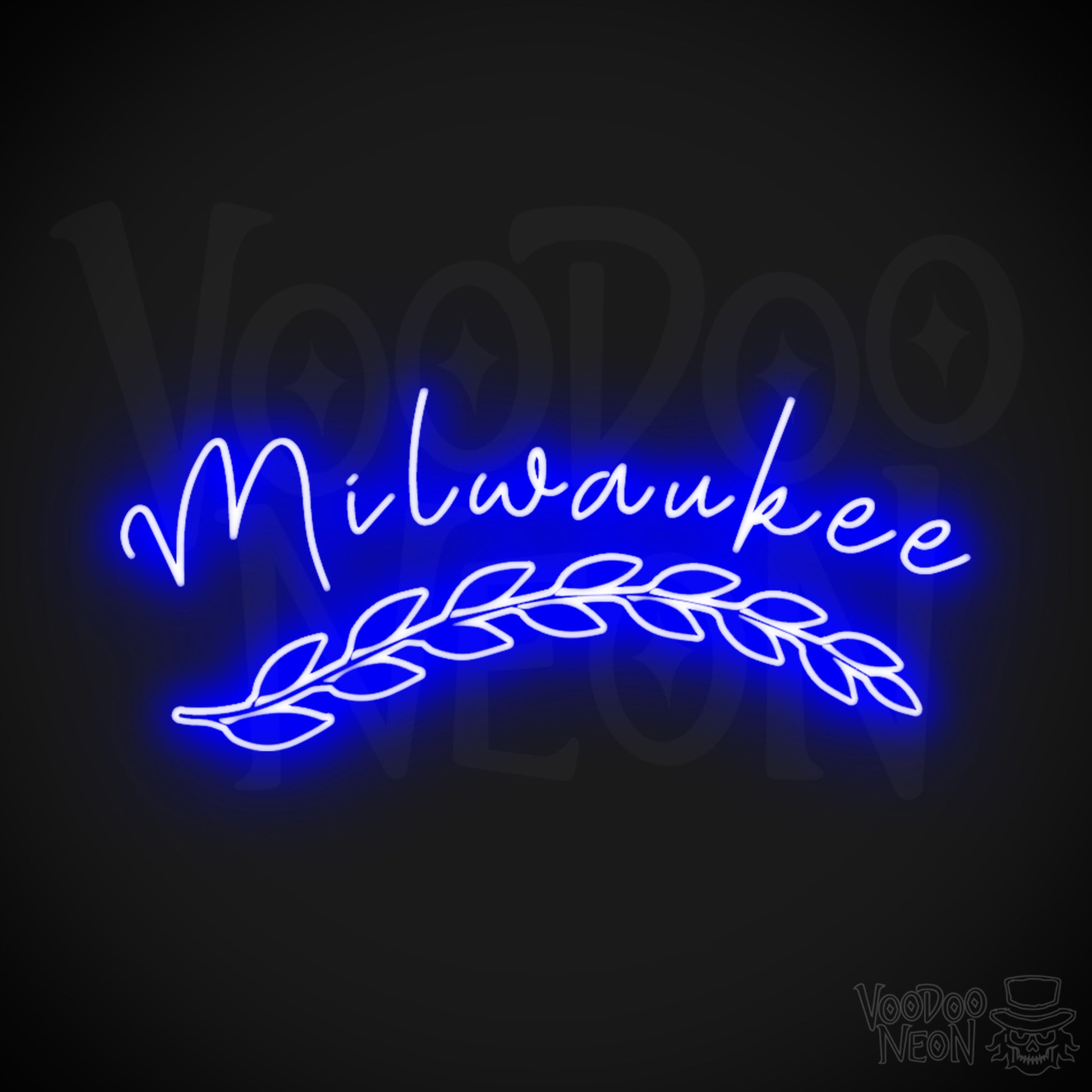 Milwaukee Neon Sign - Neon Milwaukee Sign - Milwaukee LED Sign - Color Dark Blue