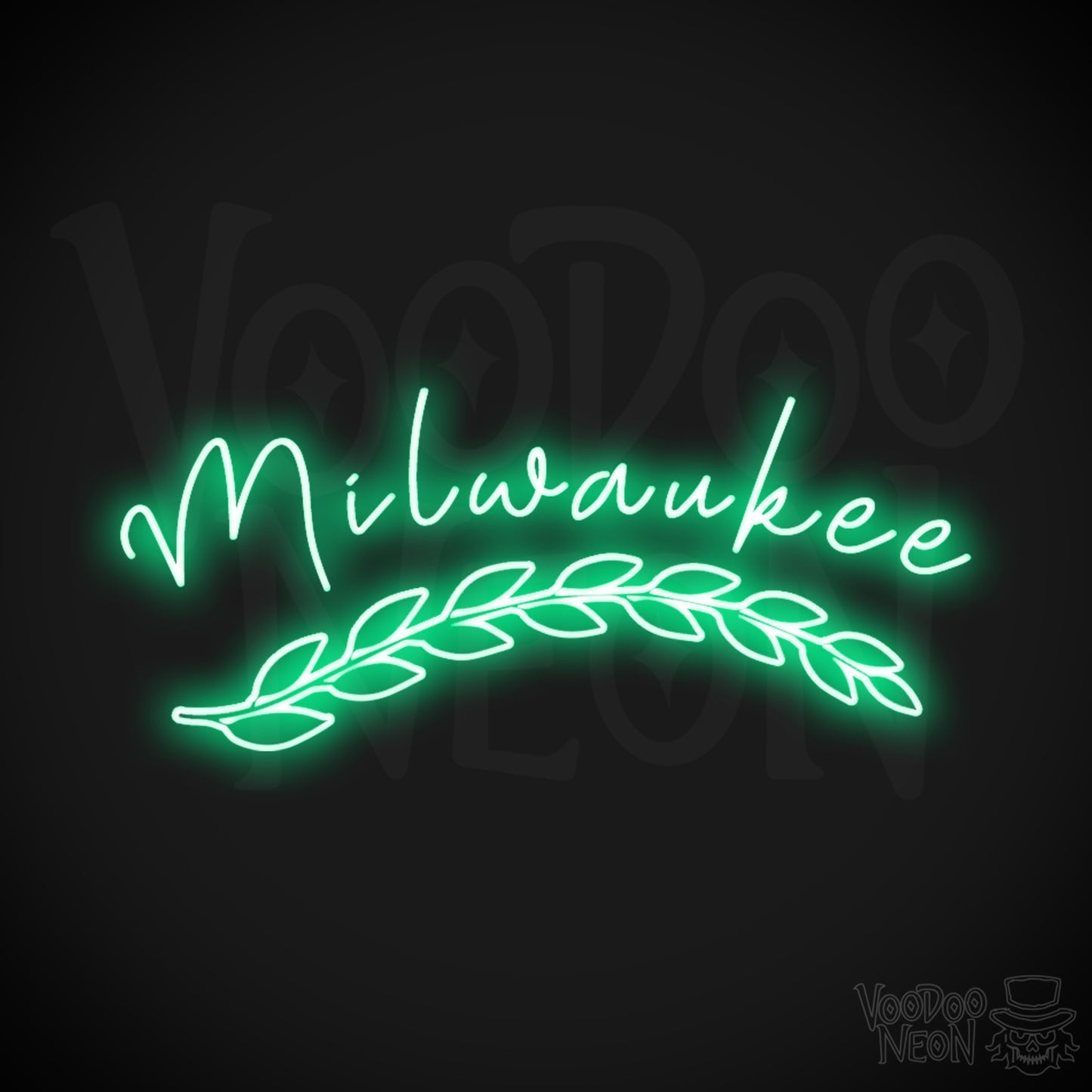 Milwaukee Neon Sign - Neon Milwaukee Sign - Milwaukee LED Sign - Color Green