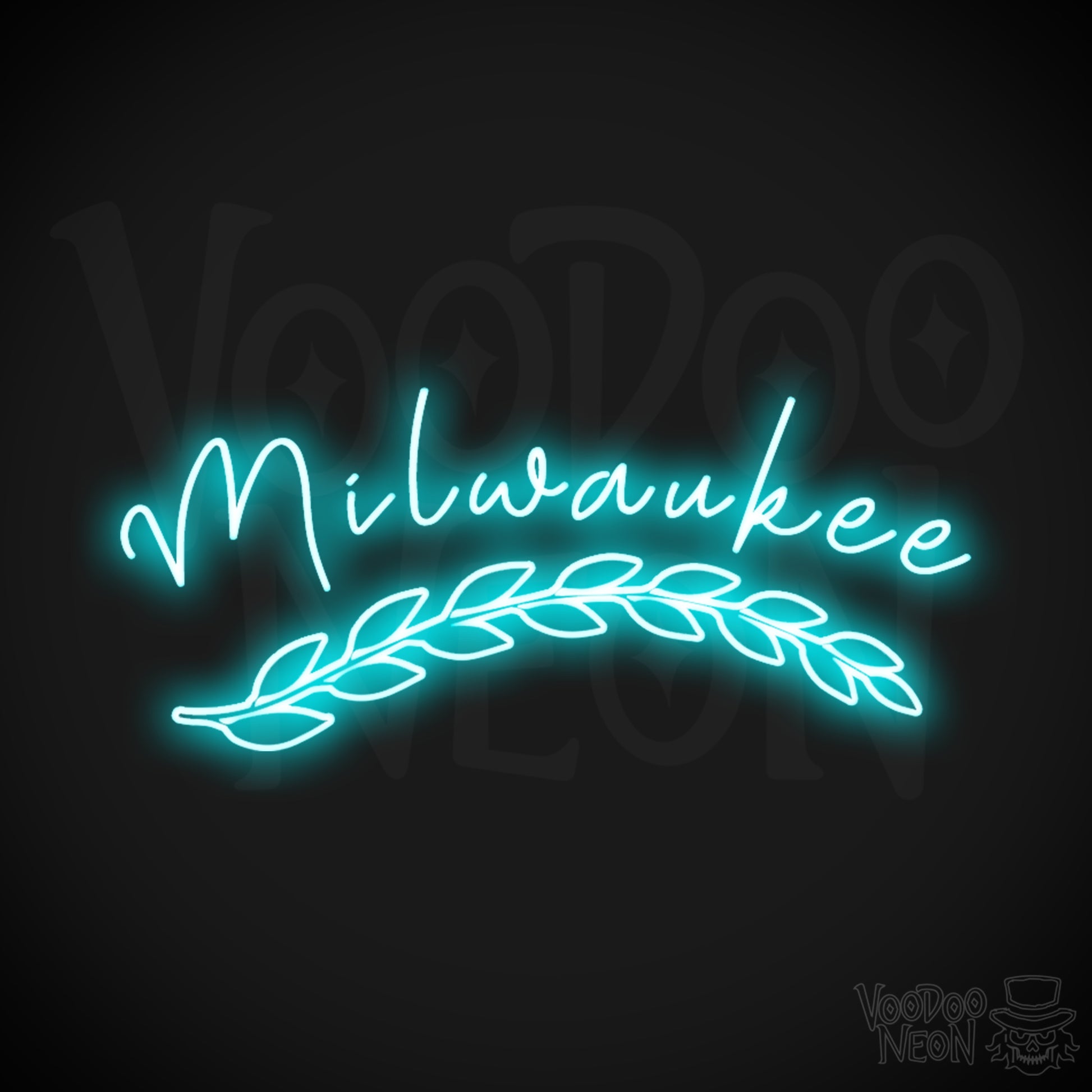 Milwaukee Neon Sign - Neon Milwaukee Sign - Milwaukee LED Sign - Color Ice Blue