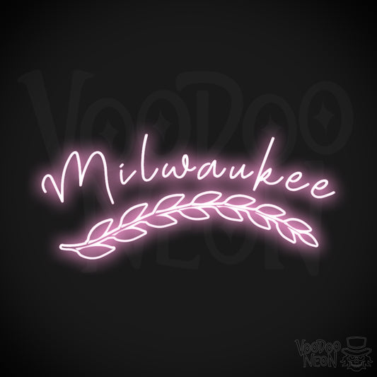 Milwaukee Neon Sign - Neon Milwaukee Sign - Milwaukee LED Sign - Color Light Pink