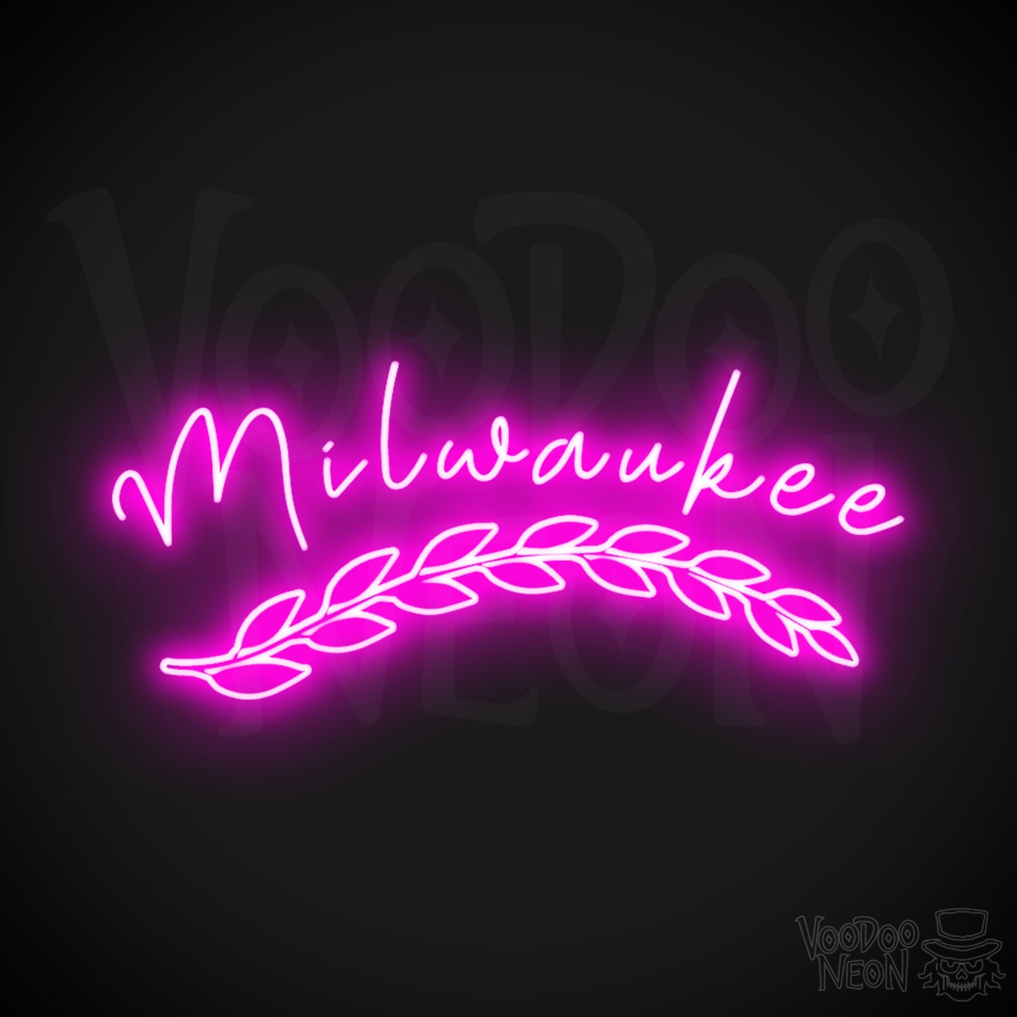 Milwaukee Neon Sign - Neon Milwaukee Sign - Milwaukee LED Sign - Color Pink