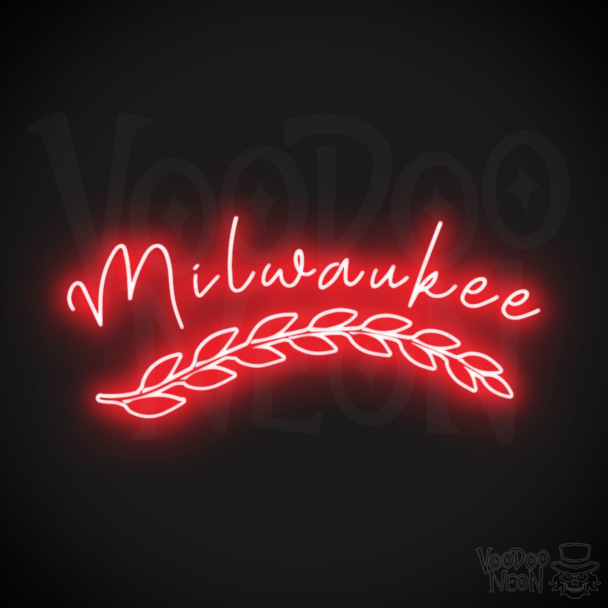 Milwaukee Neon Sign - Neon Milwaukee Sign - Milwaukee LED Sign - Color Red