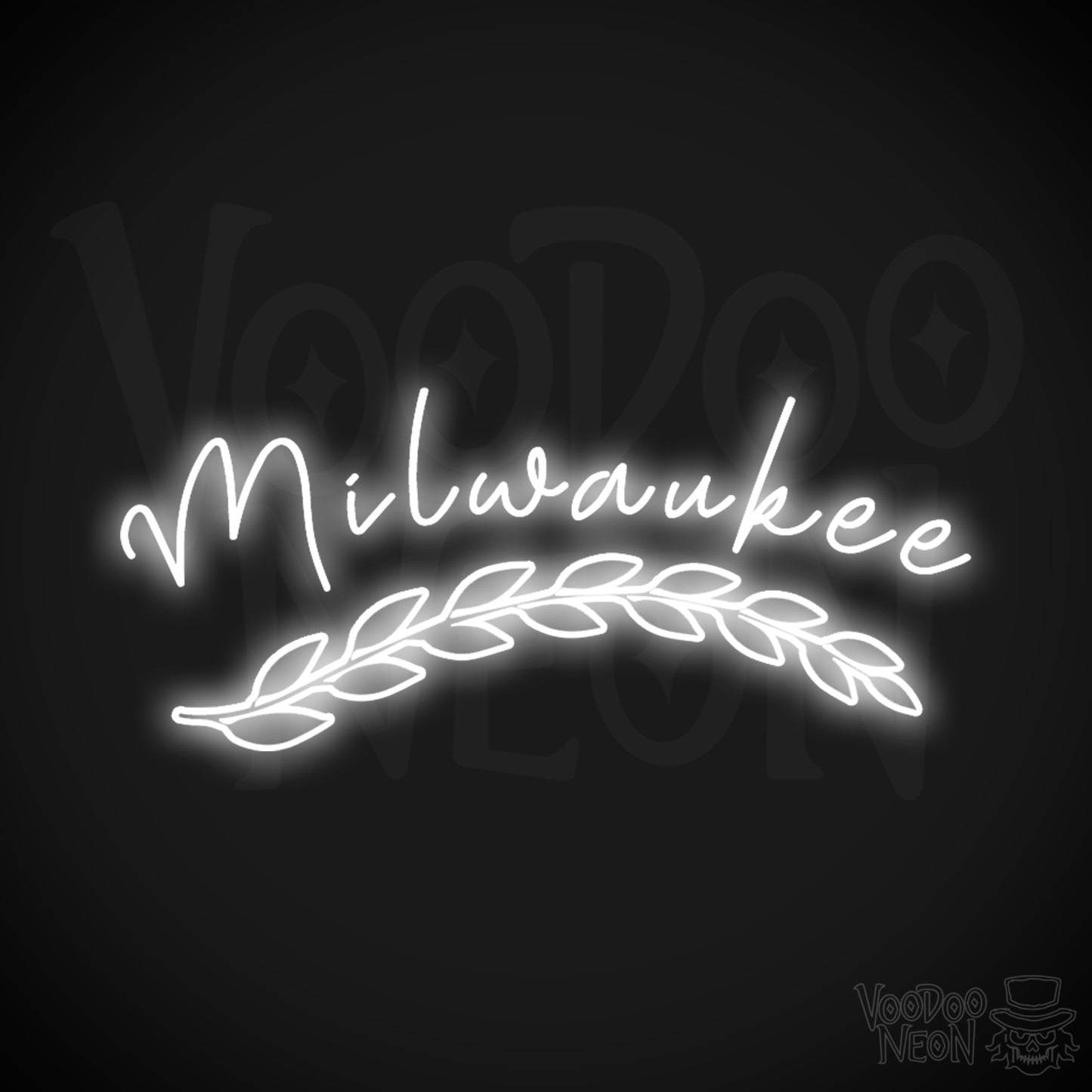 Milwaukee Neon Sign - Neon Milwaukee Sign - Milwaukee LED Sign - Color White