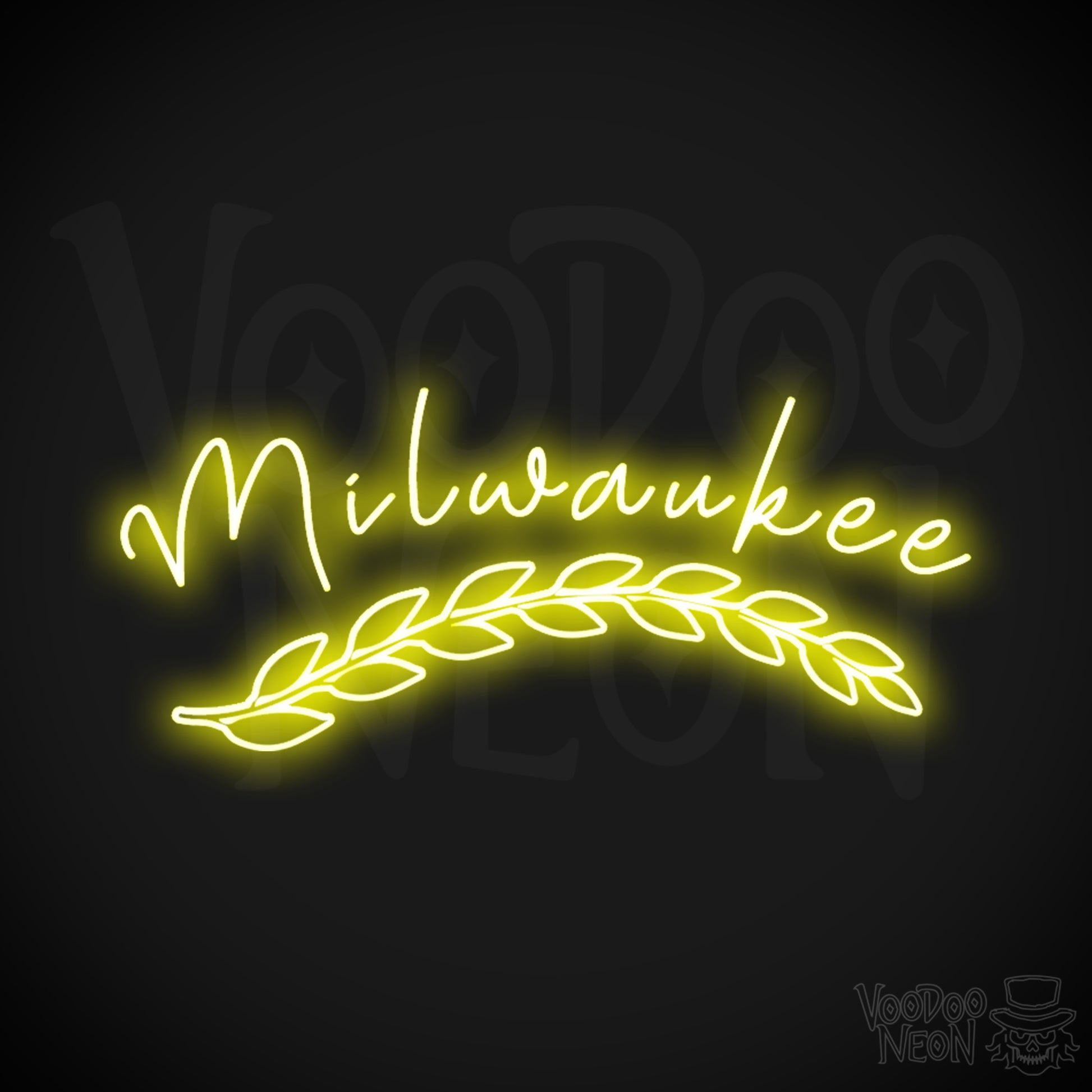 Milwaukee Neon Sign - Neon Milwaukee Sign - Milwaukee LED Sign - Color Yellow