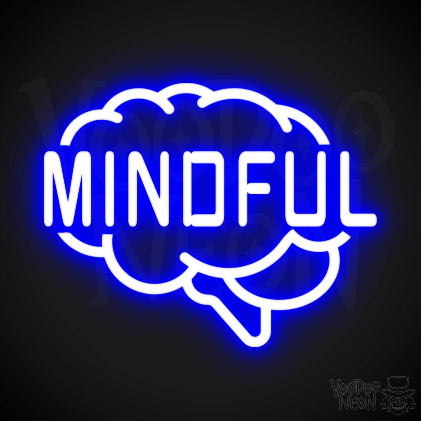 Mindful Neon Sign - Neon Mindful Sign - LED Sign - Color Dark Blue