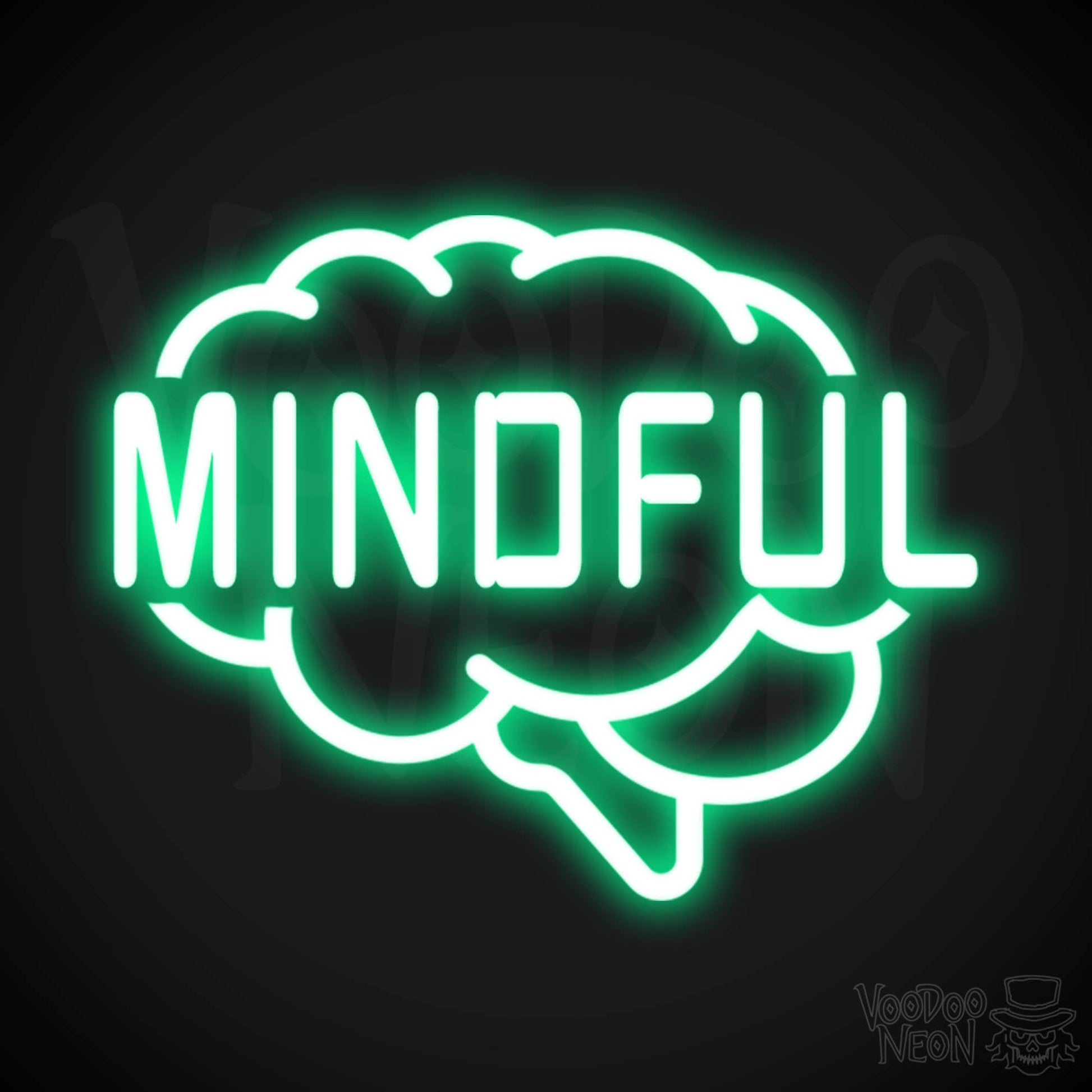 Mindful Neon Sign - Neon Mindful Sign - LED Sign - Color Green