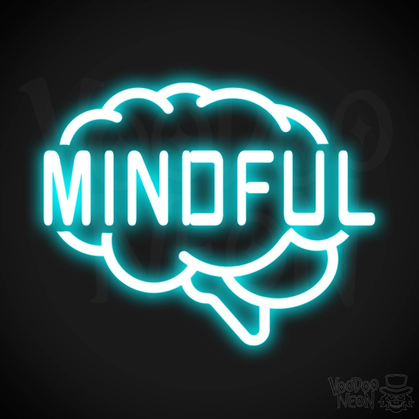 Mindful Neon Sign - Neon Mindful Sign - LED Sign - Color Ice Blue