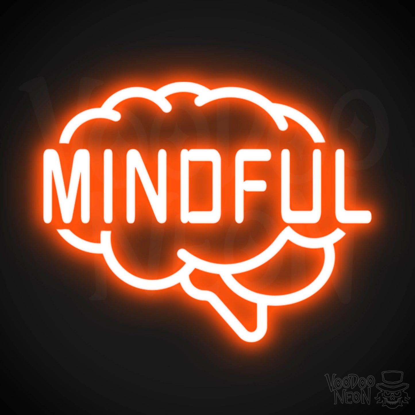 Mindful Neon Sign - Neon Mindful Sign - LED Sign - Color Orange
