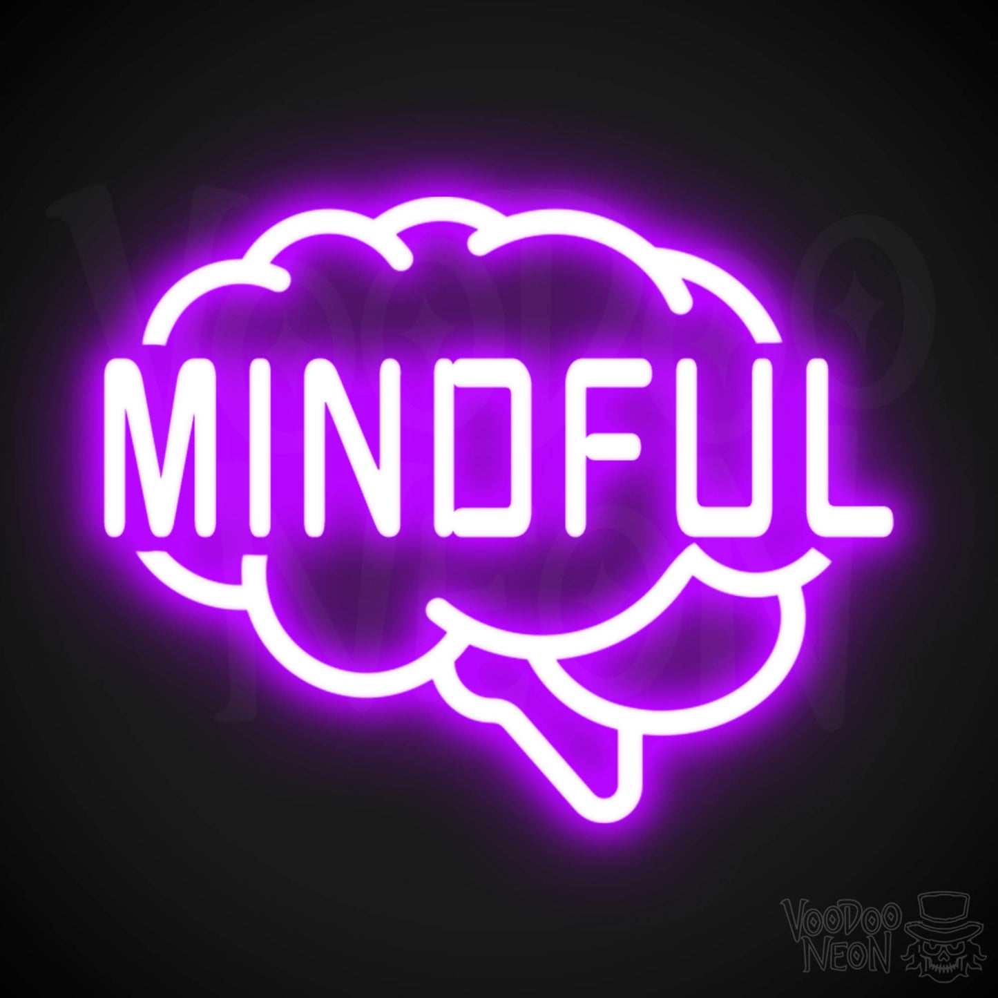 Mindful Neon Sign - Neon Mindful Sign - LED Sign - Color Purple
