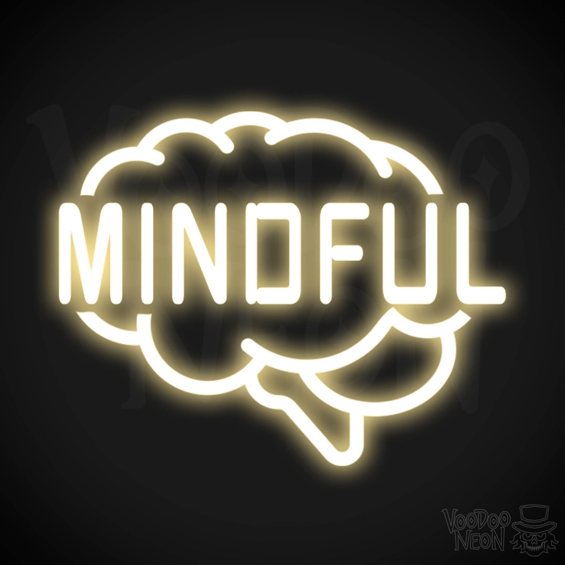 Mindful Neon Sign - Neon Mindful Sign - LED Sign - Color Warm White