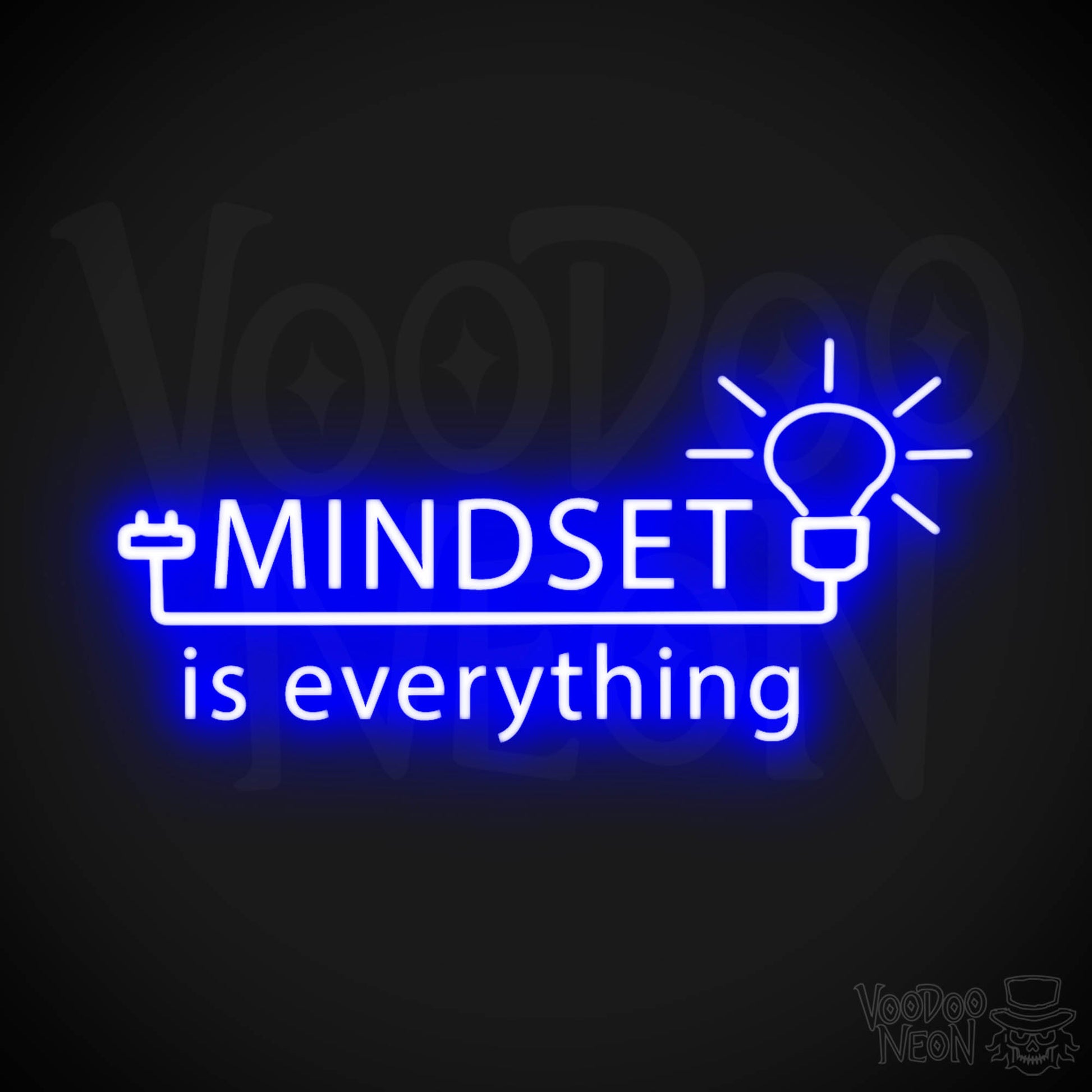 Mindset Is Everything Neon Sign - Neon Mindset Is Everything Sign - Color Dark Blue