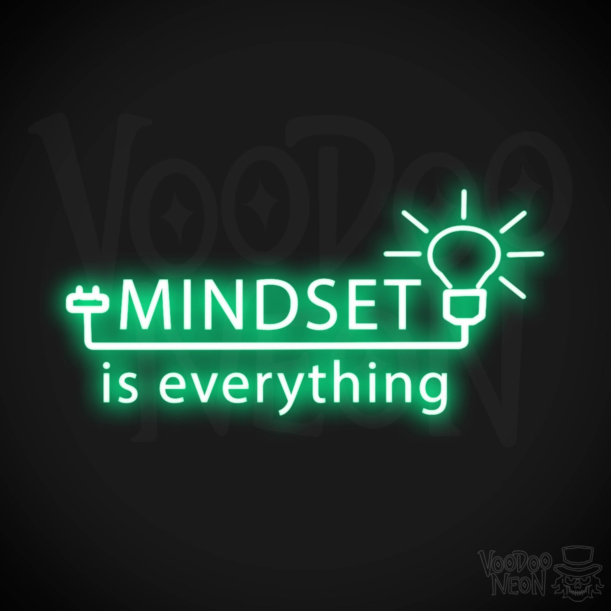 Mindset Is Everything Neon Sign - Neon Mindset Is Everything Sign - Color Green