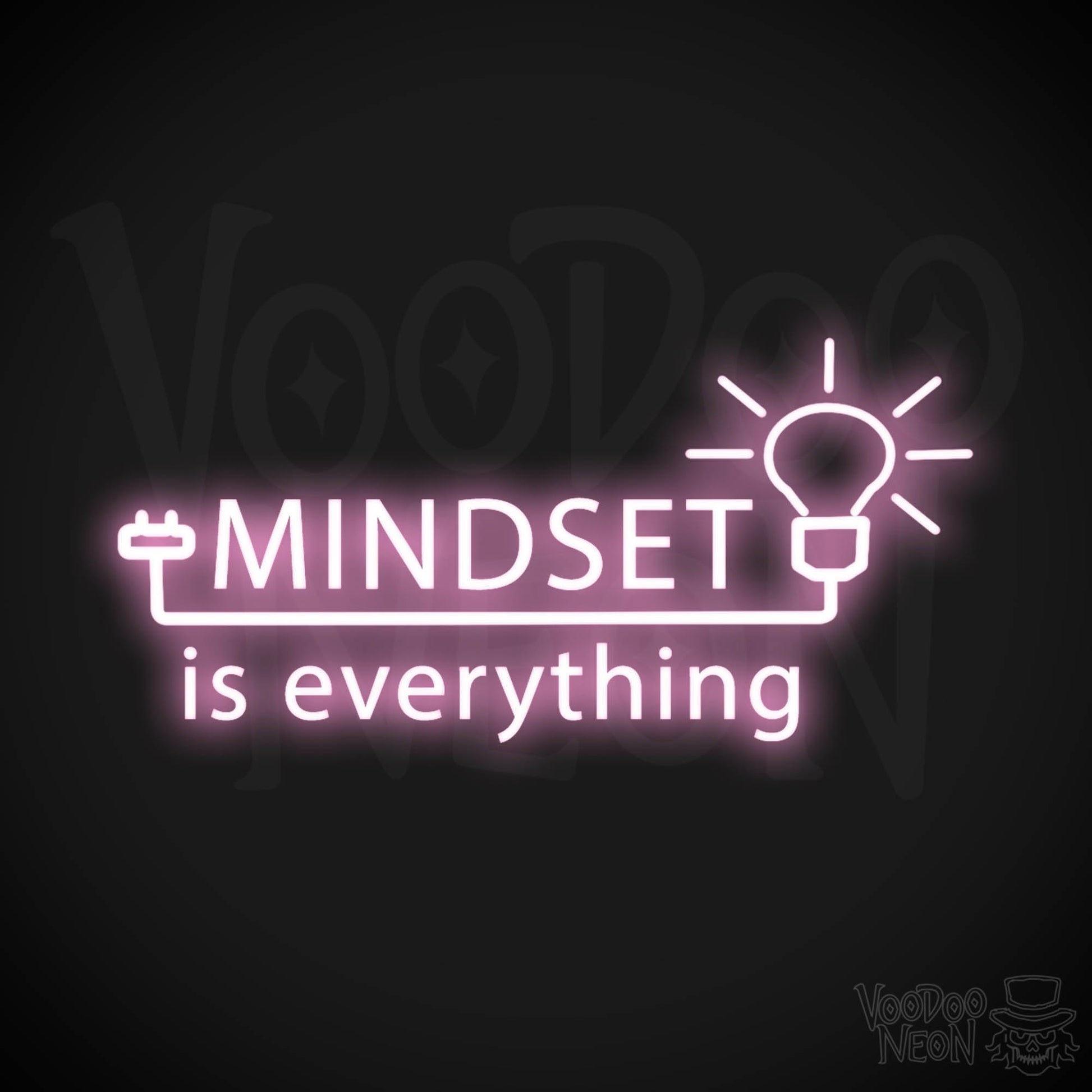 Mindset Is Everything Neon Sign - Neon Mindset Is Everything Sign - Color Light Pink