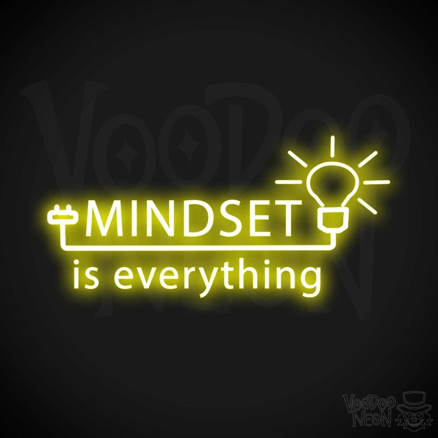 Mindset Is Everything Neon Sign - Neon Mindset Is Everything Sign - Color Yellow