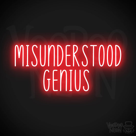 Misunderstood Genius LED Neon - Red