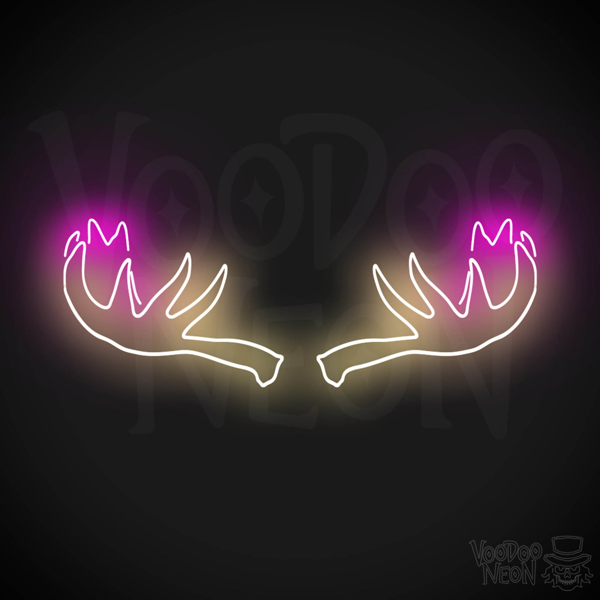 Moose Horns Neon Sign - Neon Moose Horns Sign - Moose Neon Sign - Color Multi-Color