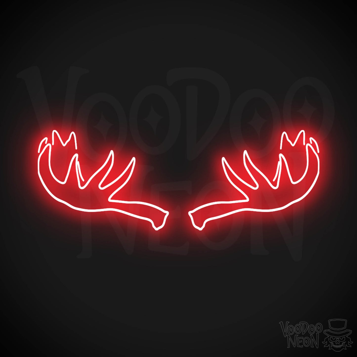 Moose Horns Neon Sign - Neon Moose Horns Sign - Moose Neon Sign - Color Red