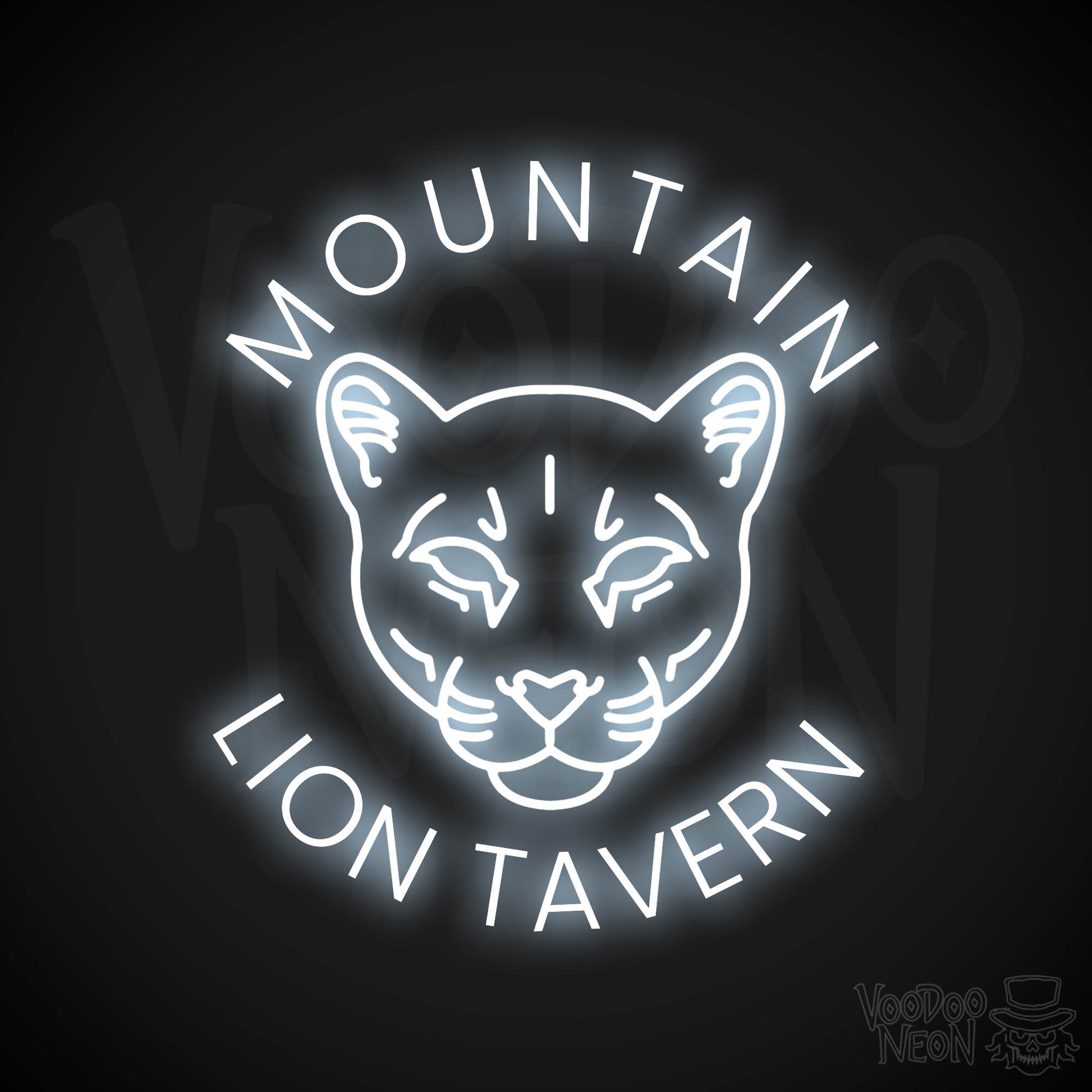 Mountain Lion Tavern Neon Sign - Cool White