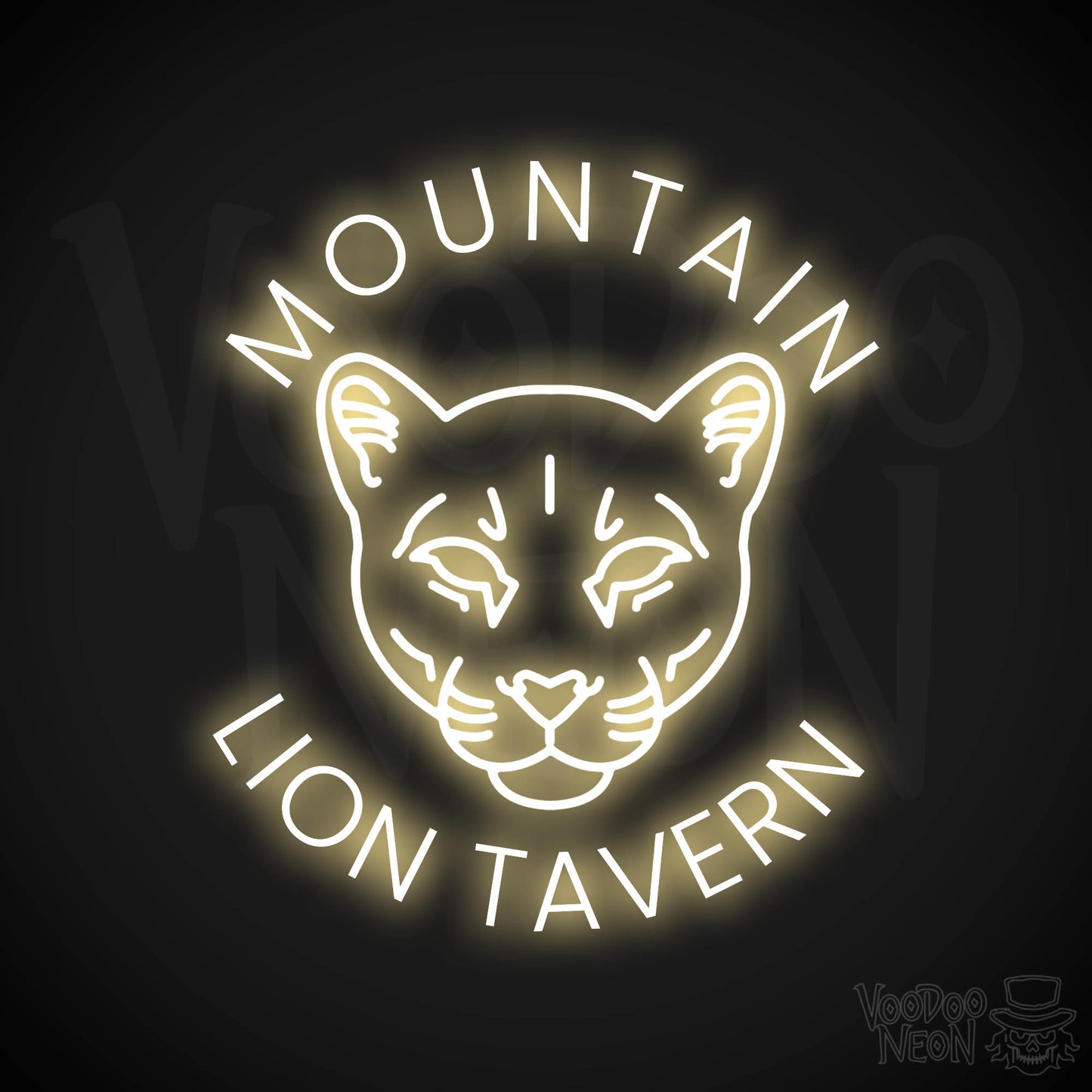 Mountain Lion Tavern Neon Sign - Warm White