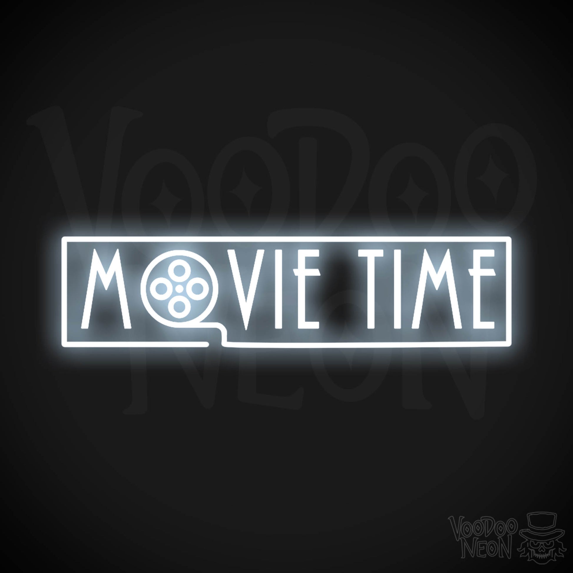 Movie Time Neon Sign - Neon Movie Time Sign - Color Cool White