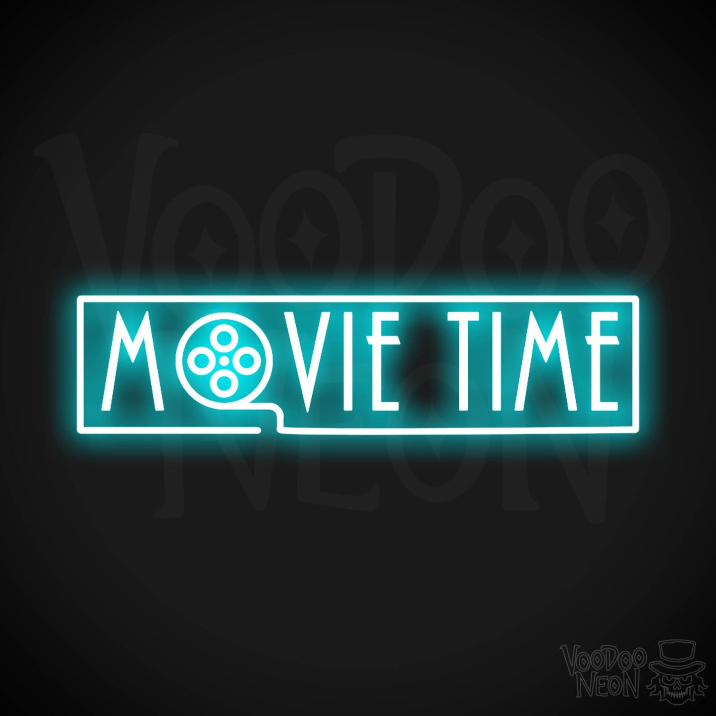 Movie Time Neon Sign - Neon Movie Time Sign - Color Ice Blue