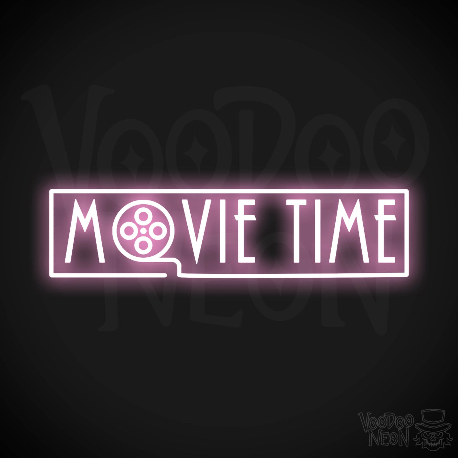 Movie Time Neon Sign - Neon Movie Time Sign - Color Light Pink