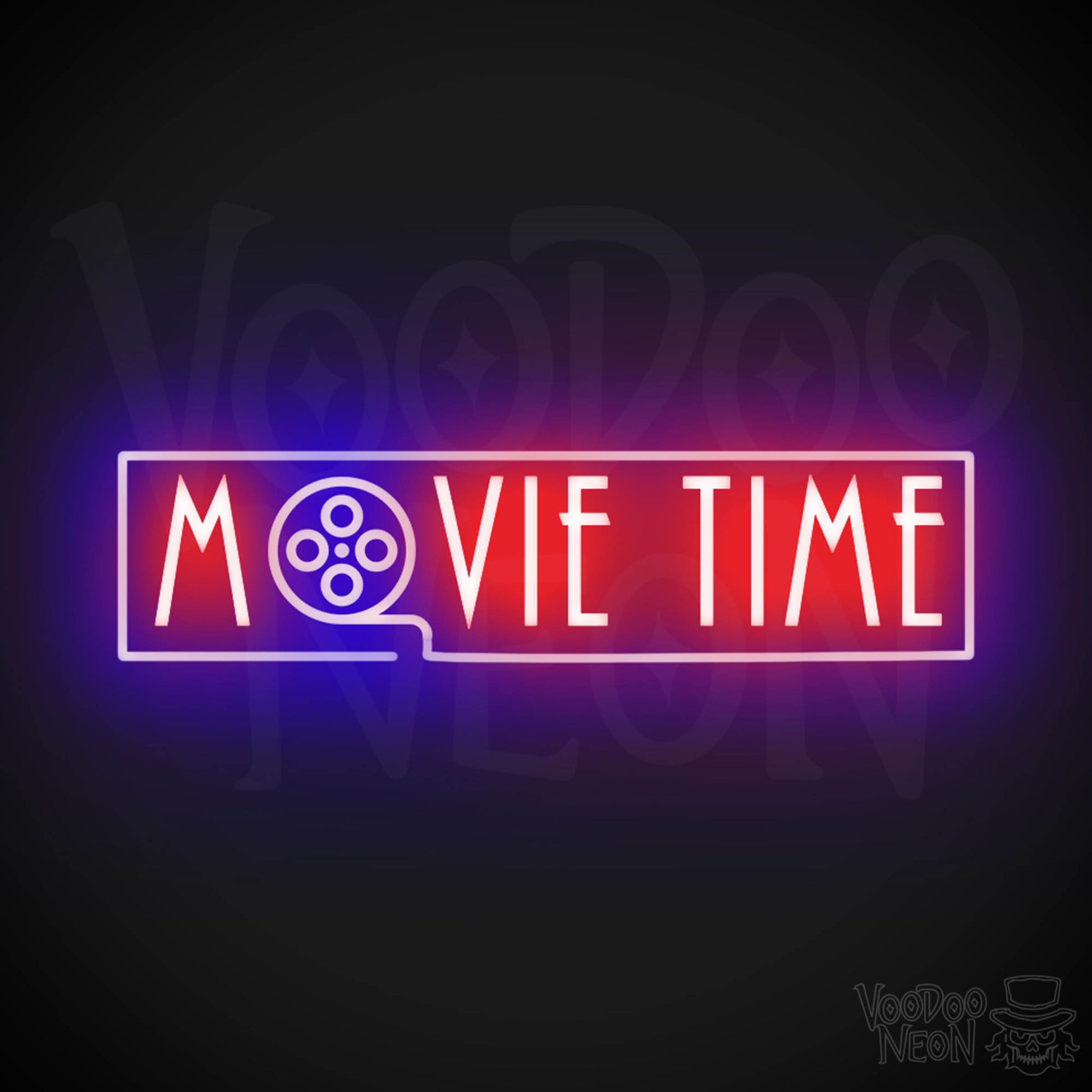 Movie Time Neon Sign - Neon Movie Time Sign - Color Multi-Color
