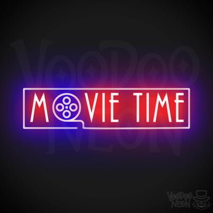 Movie Time Neon Sign - Neon Movie Time Sign - Color Multi-Color