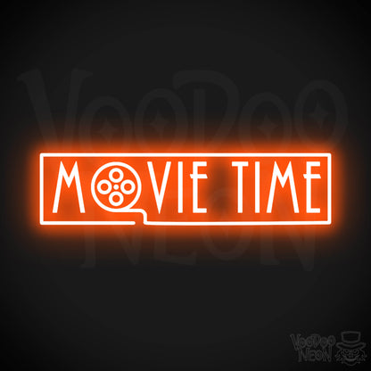 Movie Time Neon Sign - Neon Movie Time Sign - Color Orange