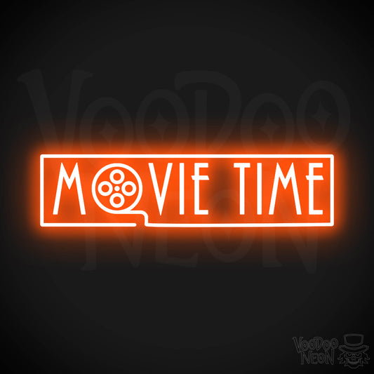 Movie Time Neon Sign - Neon Movie Time Sign - Color Orange