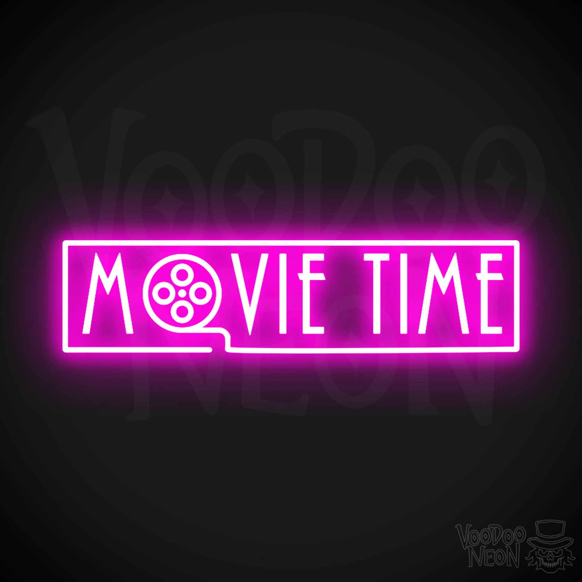 Movie Time Neon Sign - Neon Movie Time Sign - Color Pink