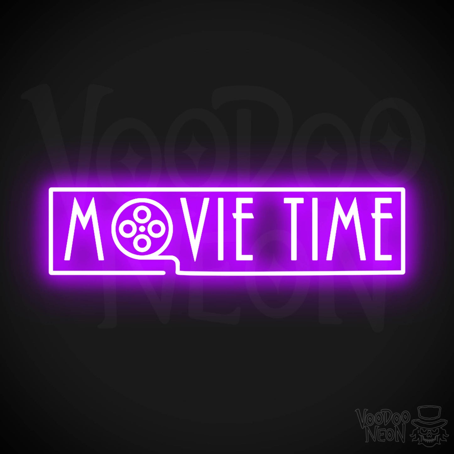 Movie Time Neon Sign - Neon Movie Time Sign - Color Purple