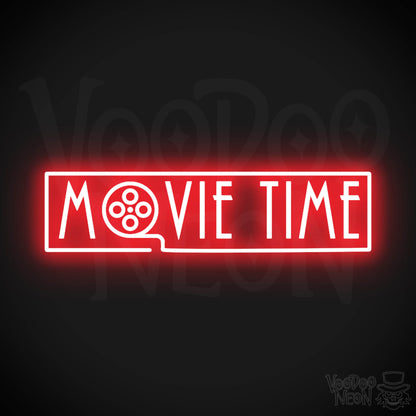 Movie Time Neon Sign - Neon Movie Time Sign - Color Red