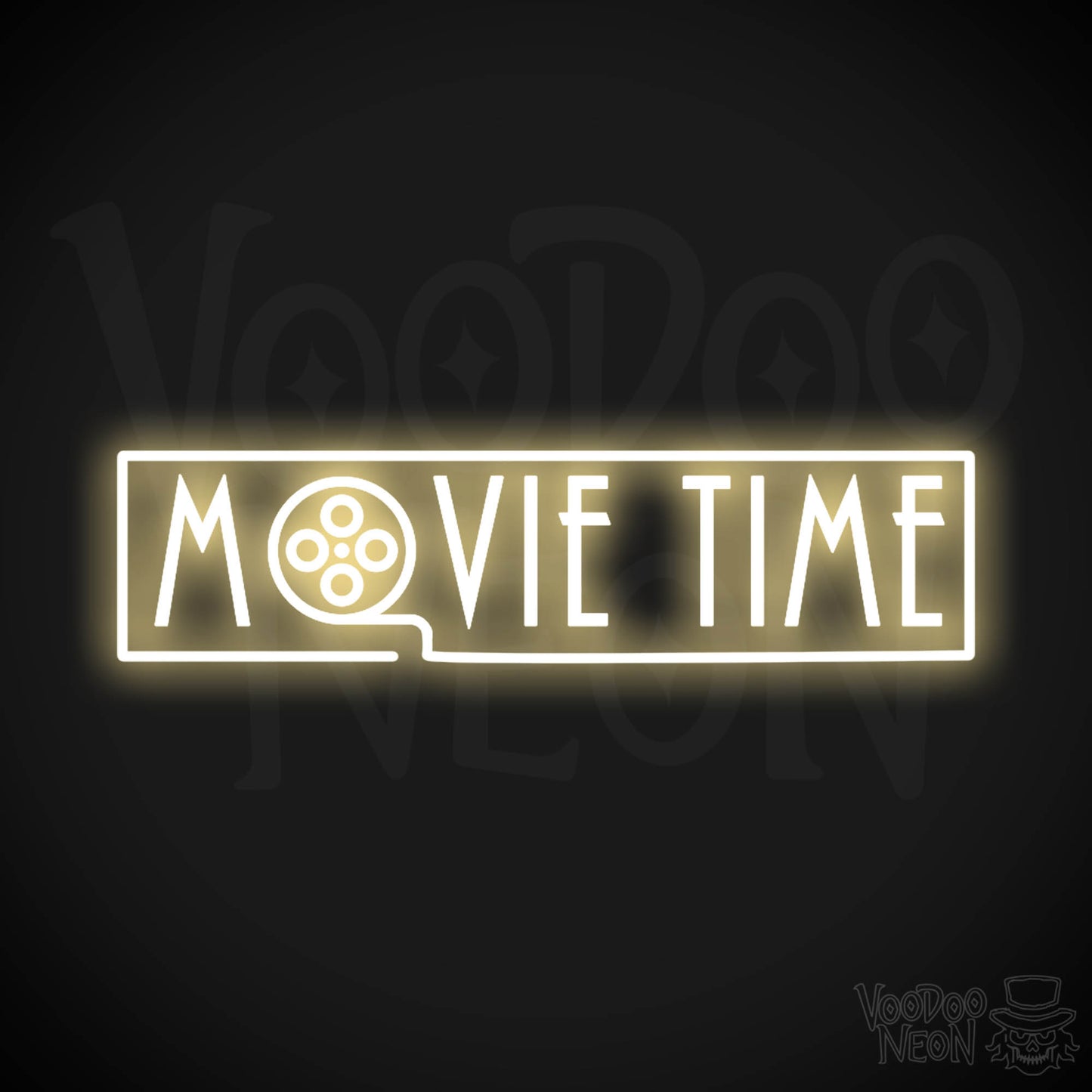 Movie Time Neon Sign - Neon Movie Time Sign - Color Warm White