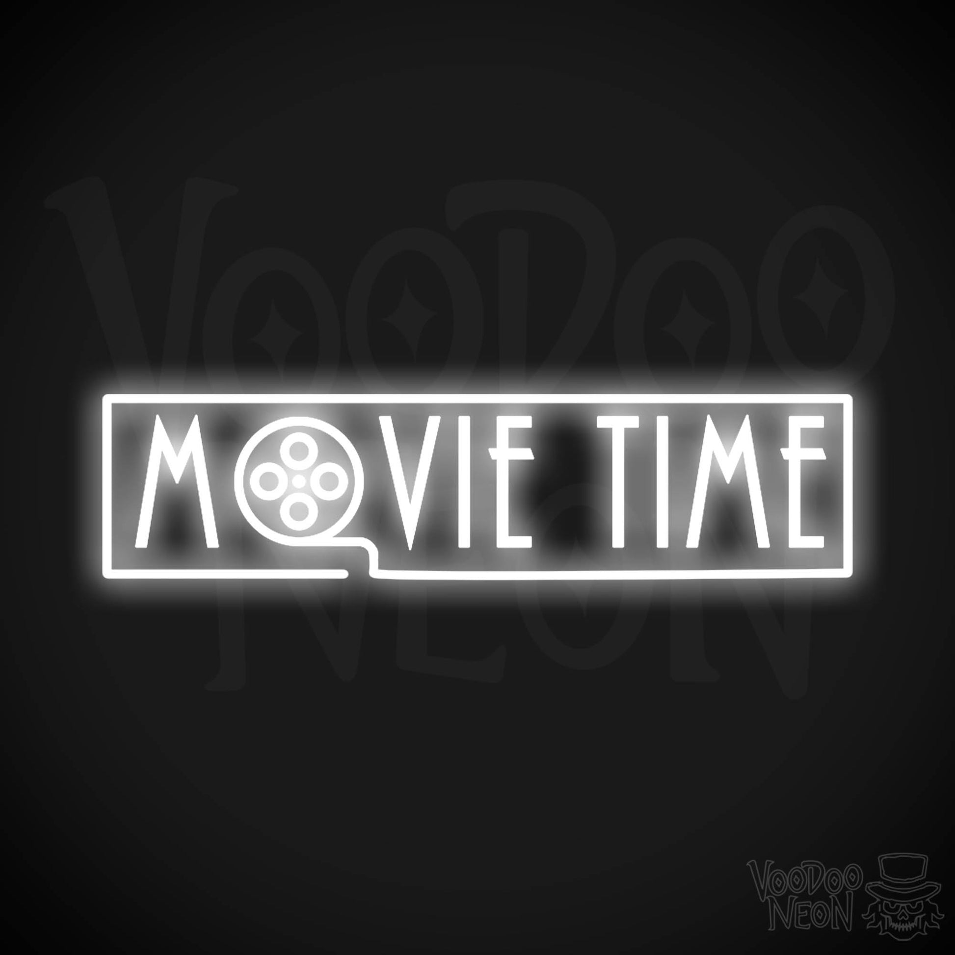 Movie Time Neon Sign - Neon Movie Time Sign - Color White