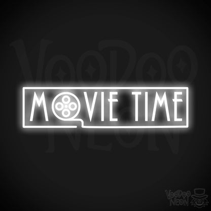 Movie Time Neon Sign - Neon Movie Time Sign - Color White