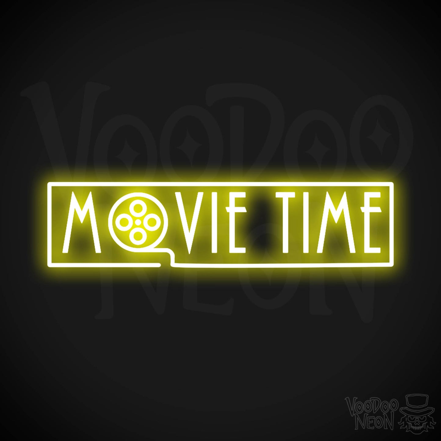 Movie Time Neon Sign - Neon Movie Time Sign - Color Yellow