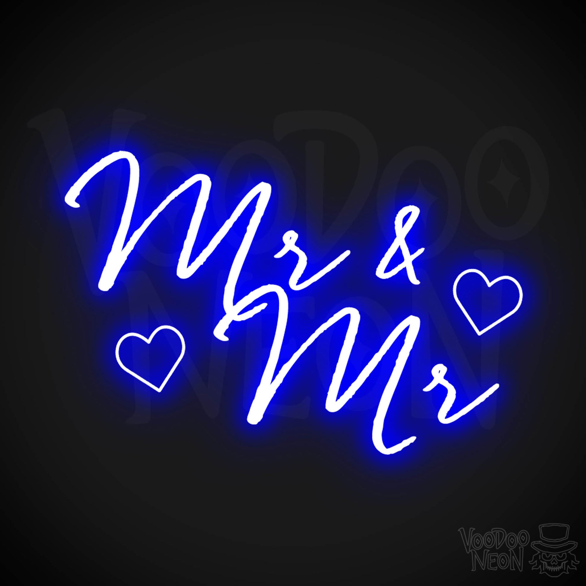 Mr & Mr Neon Sign - Neon Mr & Mr Sign - Wedding LED Sign - Color Dark Blue