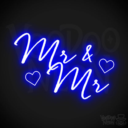 Mr & Mr Neon Sign - Neon Mr & Mr Sign - Wedding LED Sign - Color Dark Blue