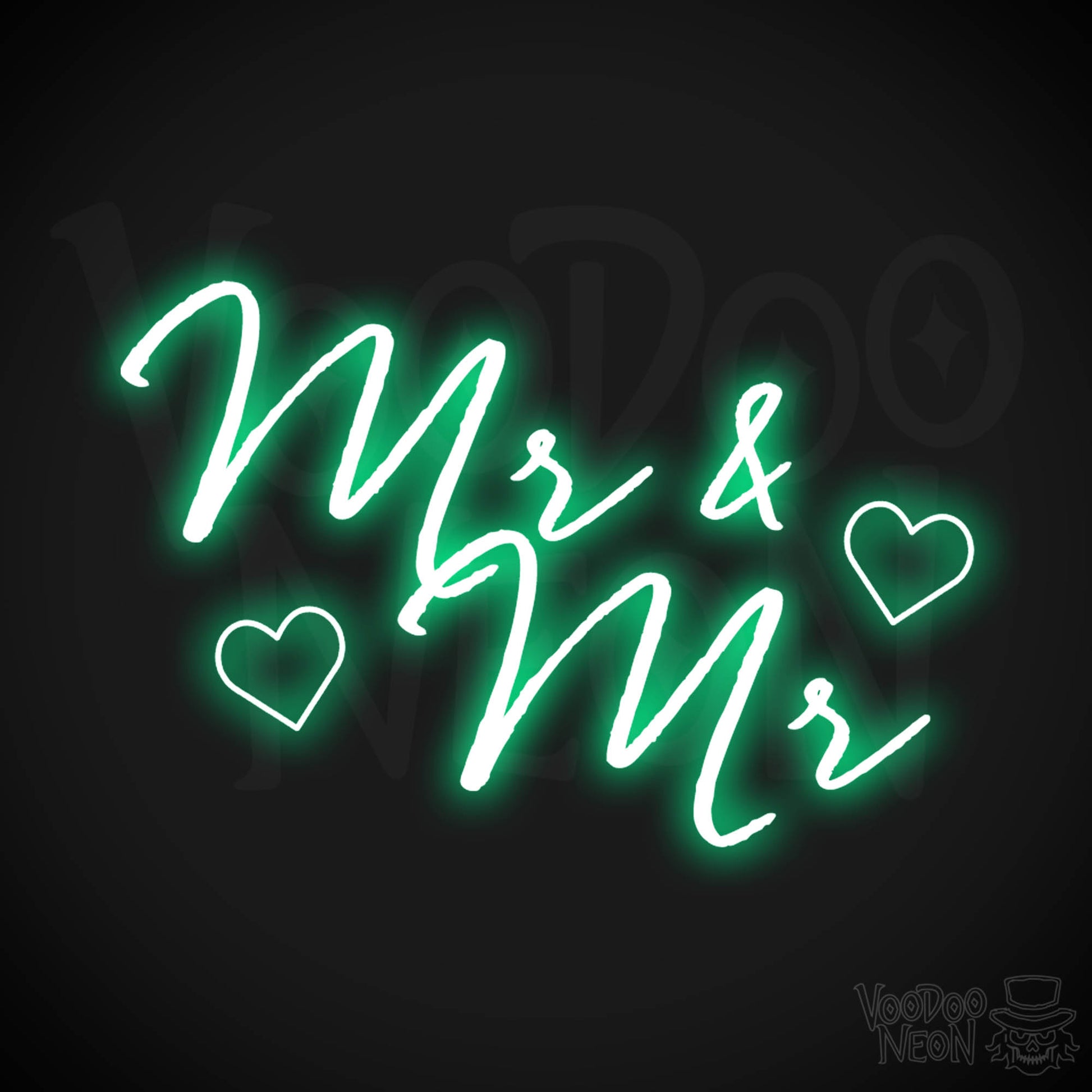 Mr & Mr Neon Sign - Neon Mr & Mr Sign - Wedding LED Sign - Color Green