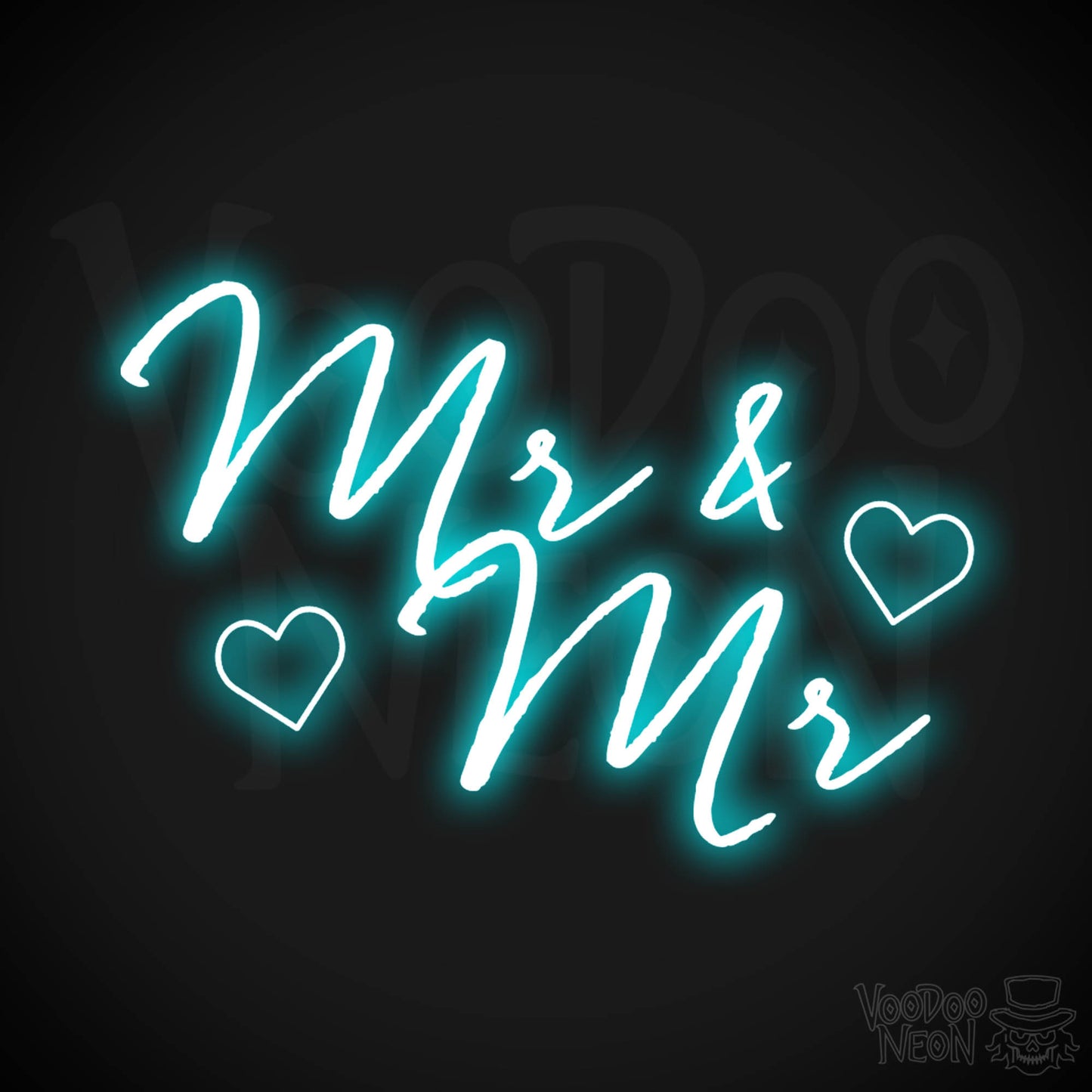 Mr & Mr Neon Sign - Neon Mr & Mr Sign - Wedding LED Sign - Color Ice Blue